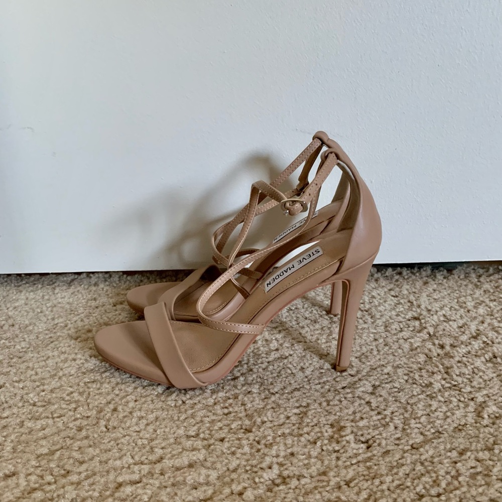 Steve Madden Nude/Tan Strappy Stiletto Heels